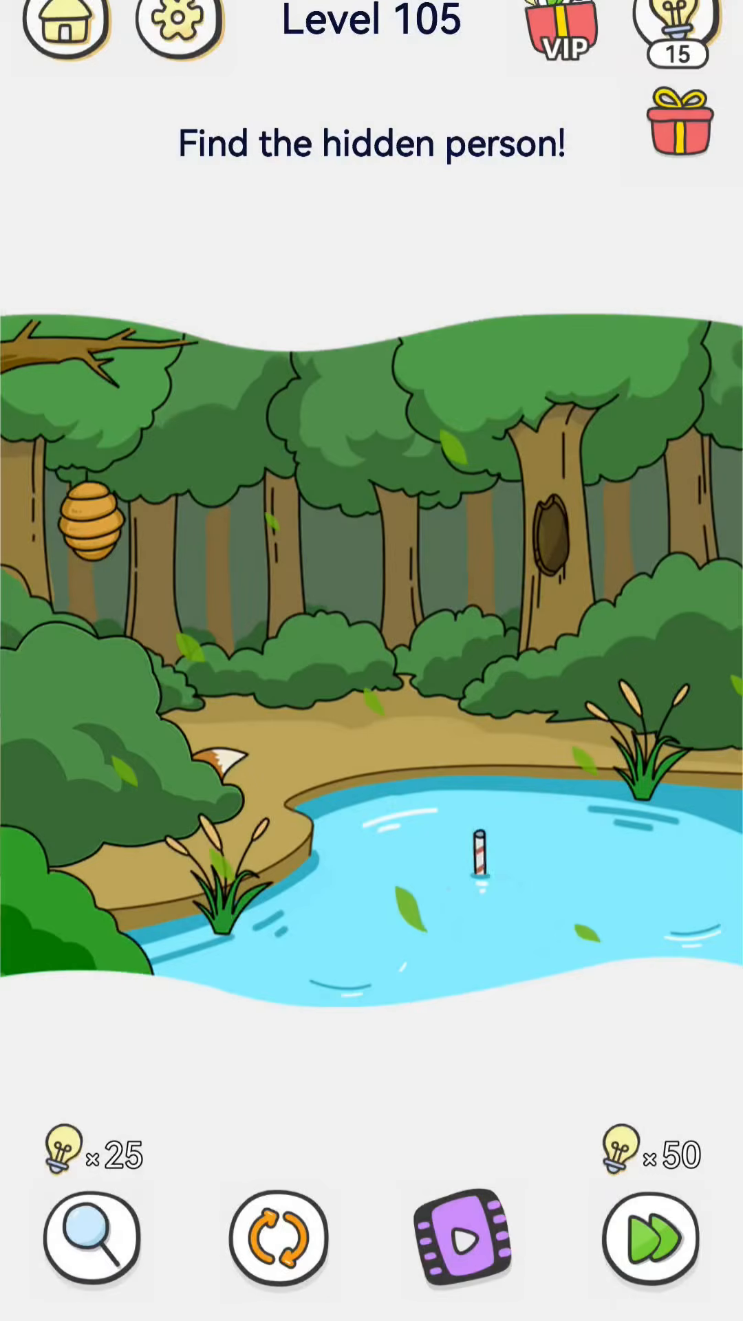 Brain Out 2 level 105 walkthrough key frame 1