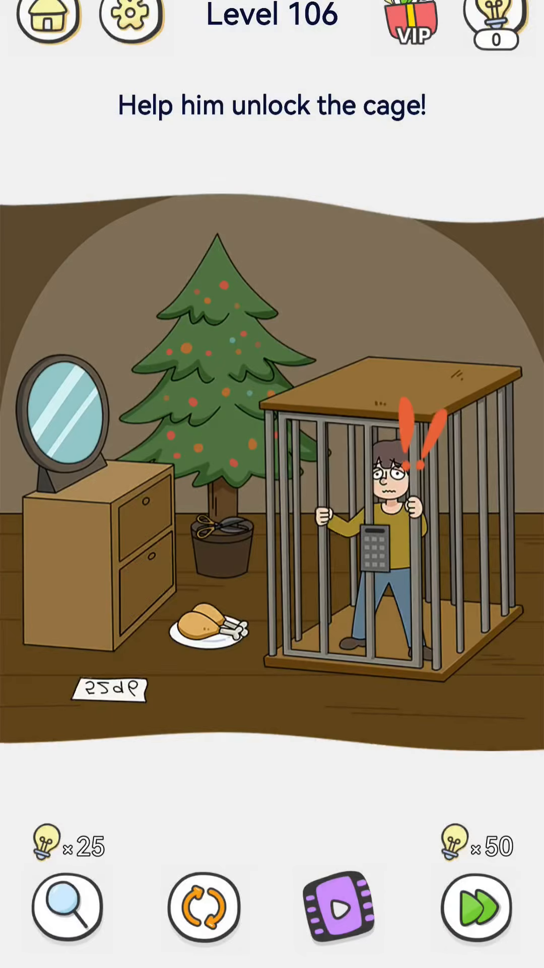 Brain Out 2 level 106 walkthrough key frame 1