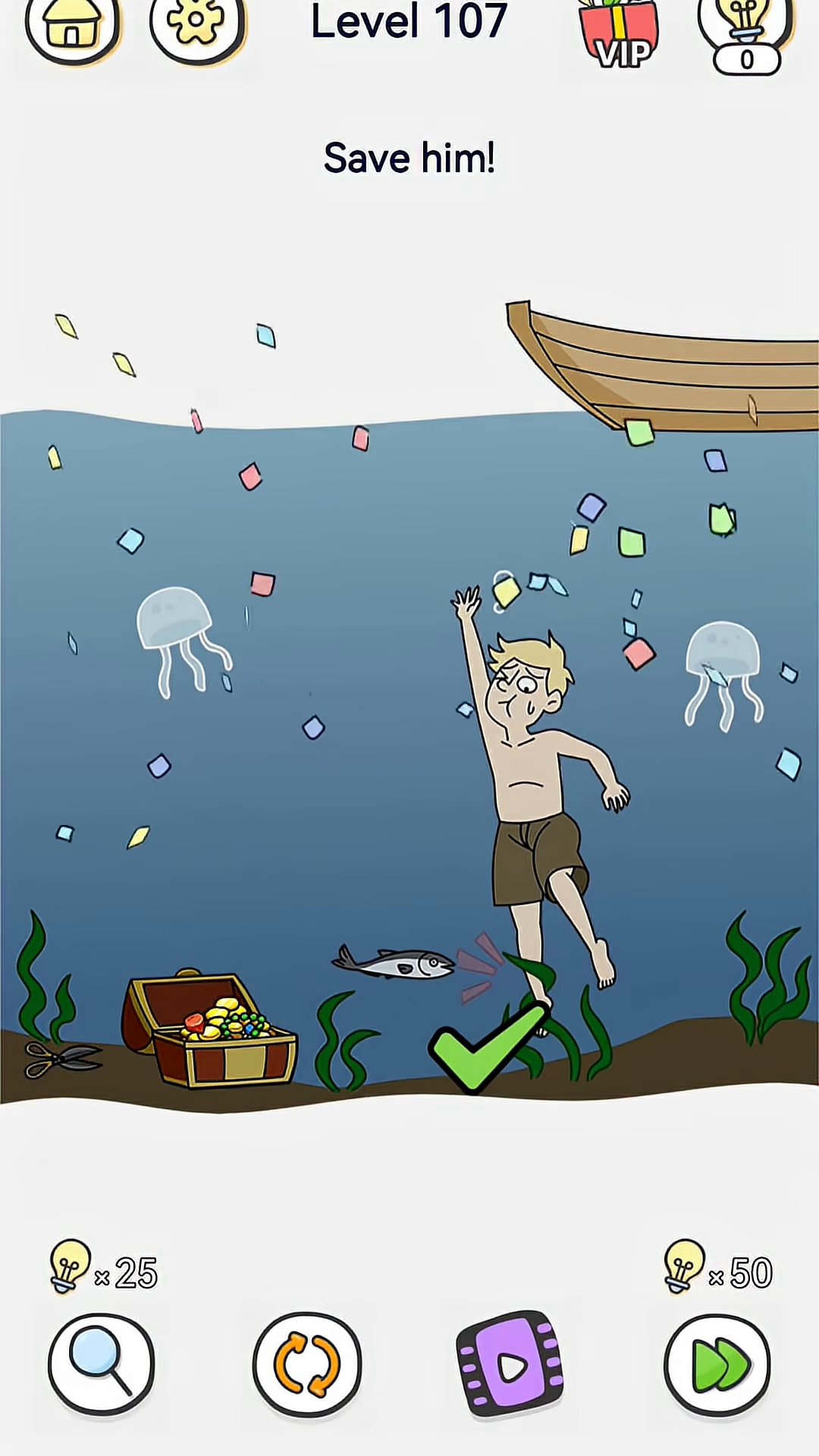 Brain Out 2 level 107 walkthrough key frame 3