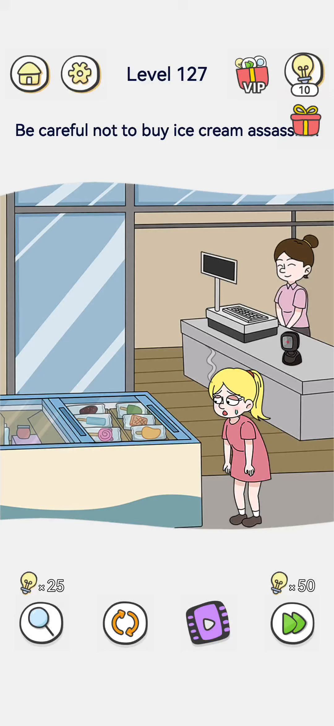 Brain Out 2 level 127 walkthrough key frame 1