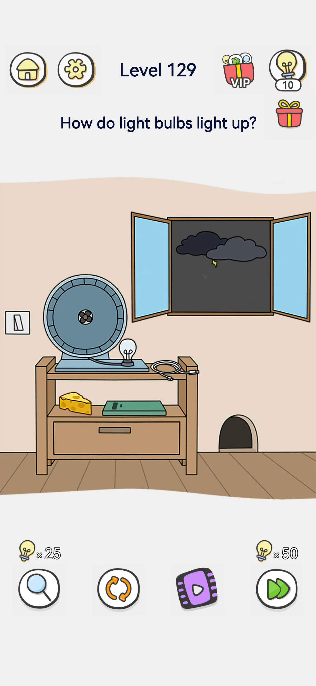 Brain Out 2 level 129 walkthrough key frame 2