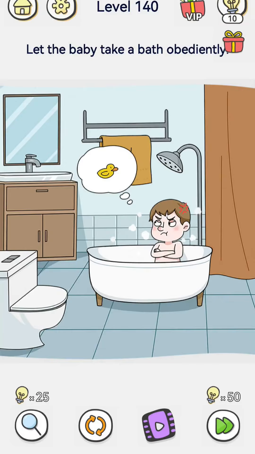 Brain Out 2 level 140 walkthrough key frame 1