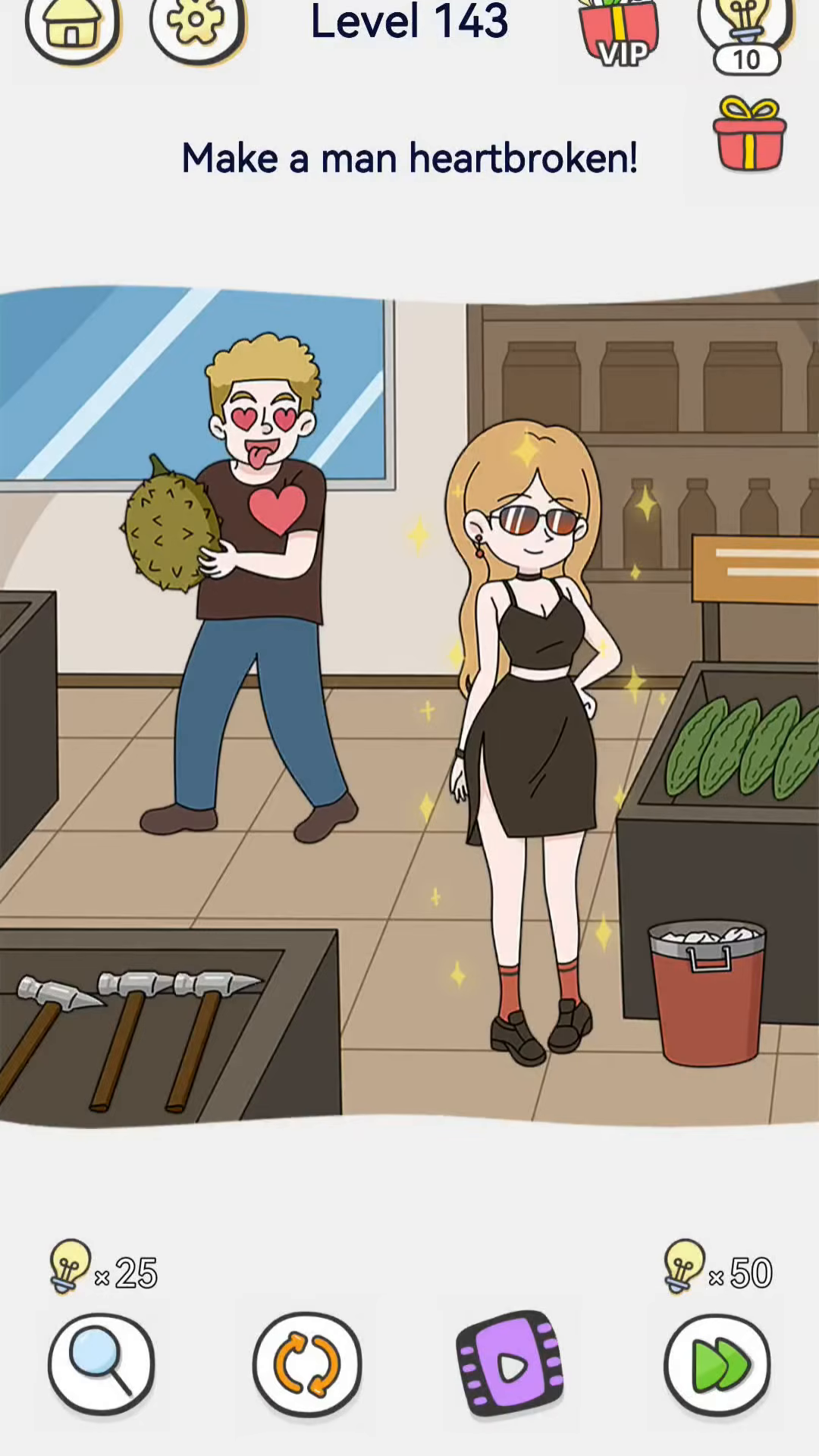 Brain Out 2 level 143 walkthrough key frame 1