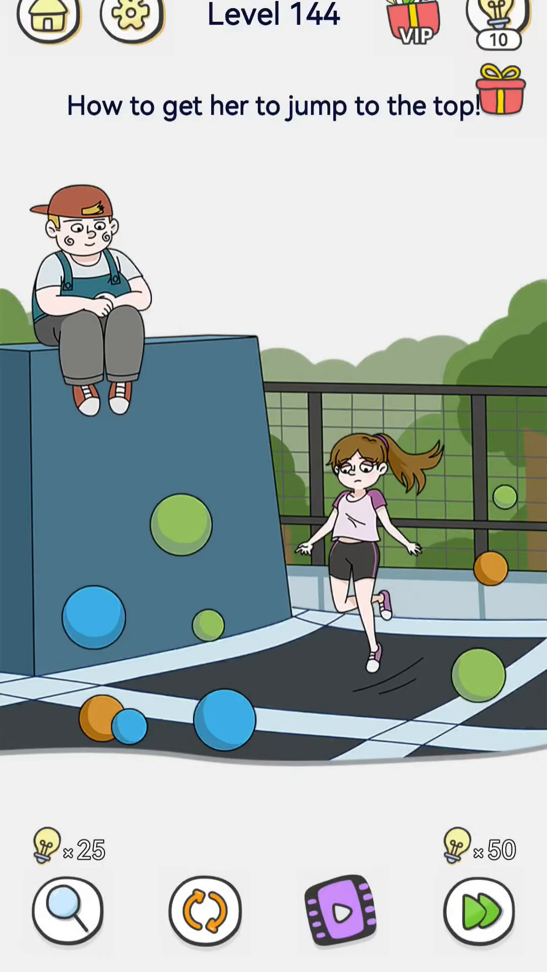 Brain Out 2 level 144 walkthrough key frame 1