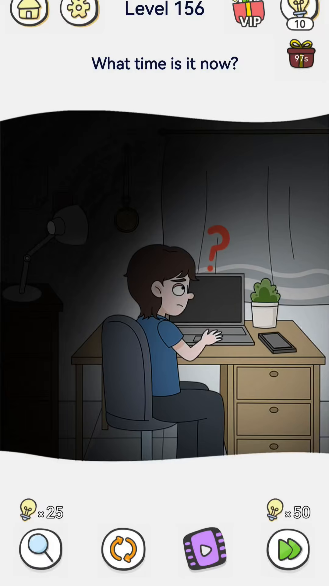 Brain Out 2 level 156 walkthrough key frame 1