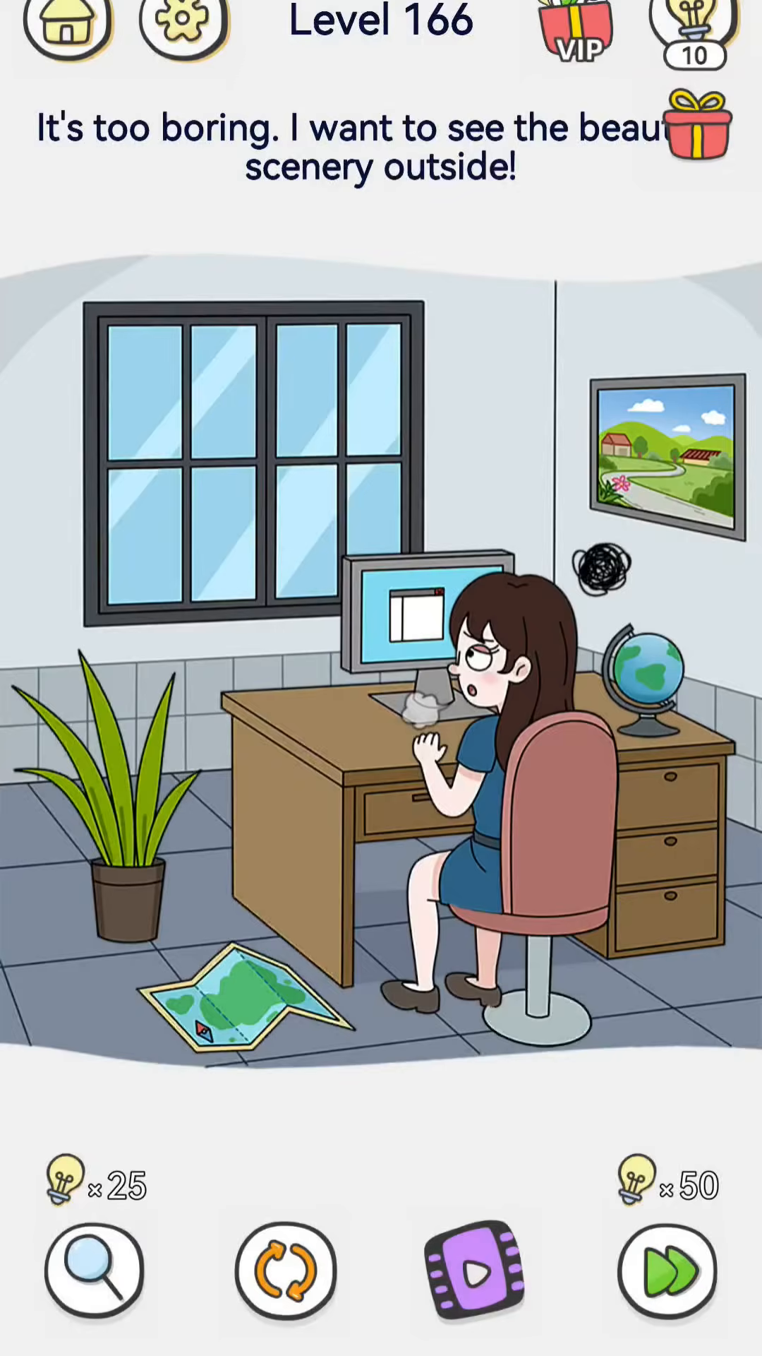 Brain Out 2 level 166 walkthrough key frame 1