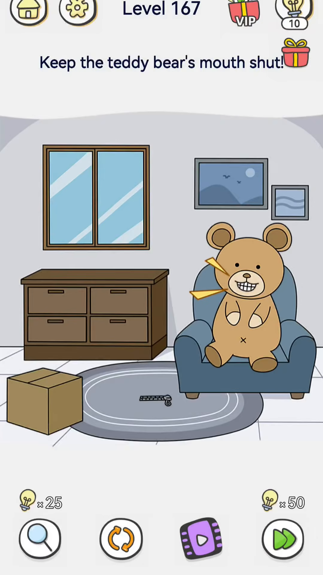Brain Out 2 level 167 walkthrough key frame 1