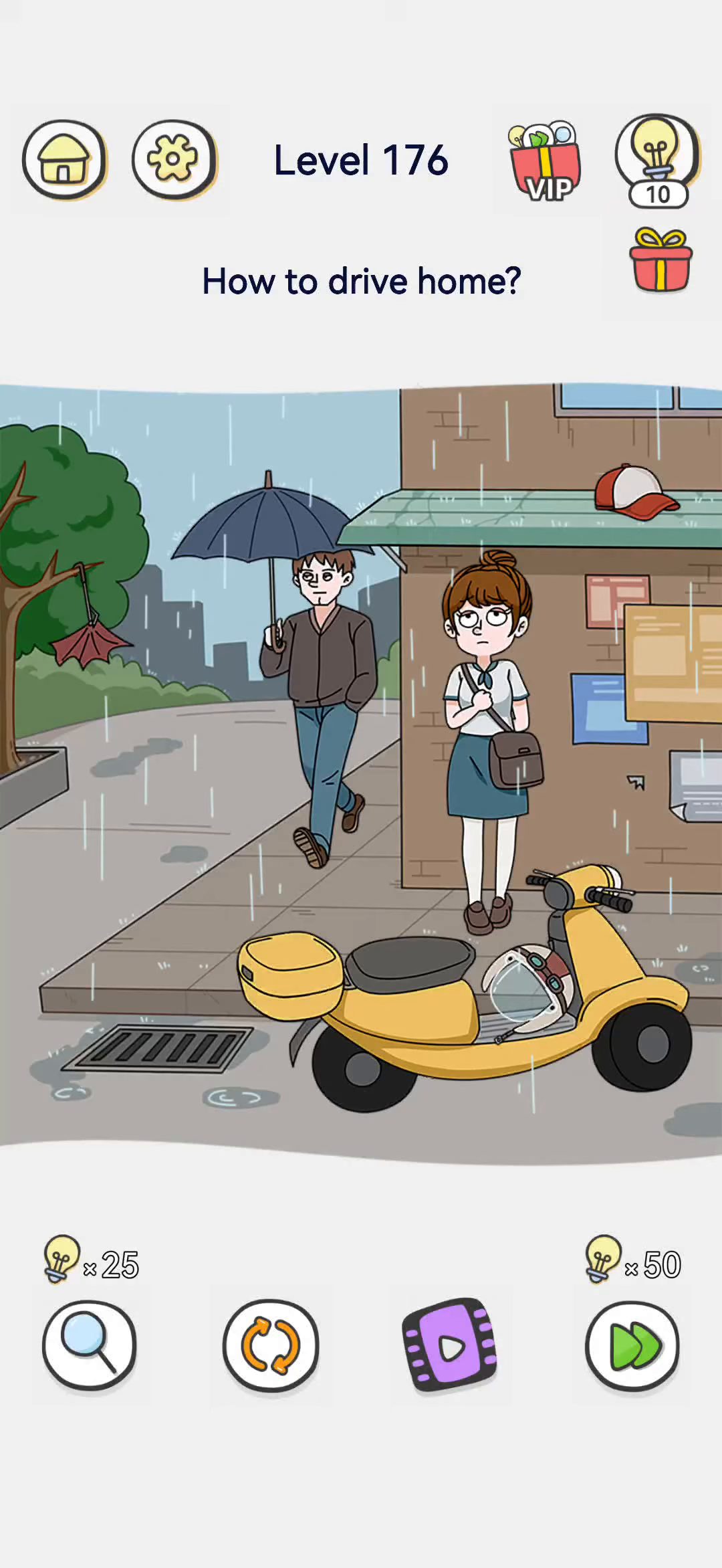Brain Out 2 level 176 walkthrough key frame 1