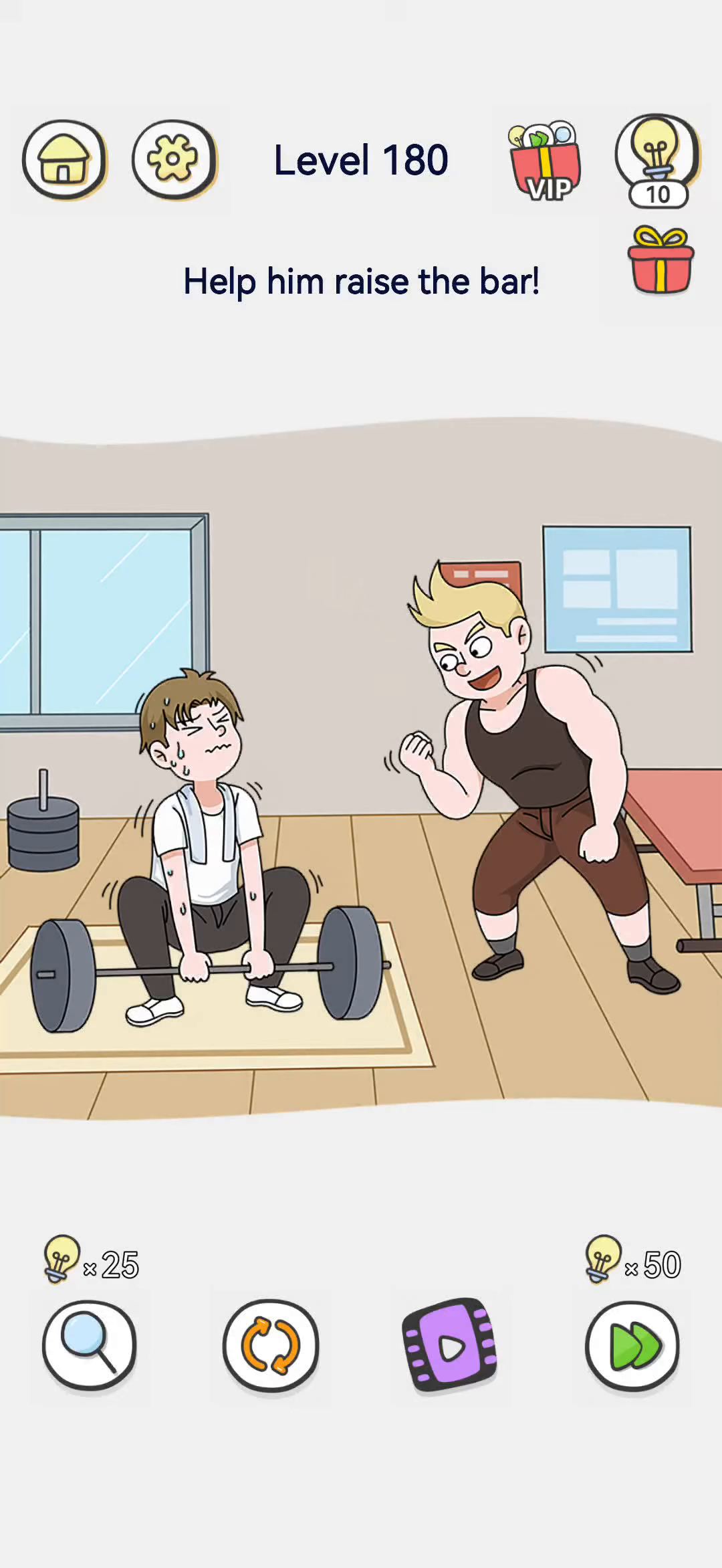 Brain Out 2 level 180 walkthrough key frame 1