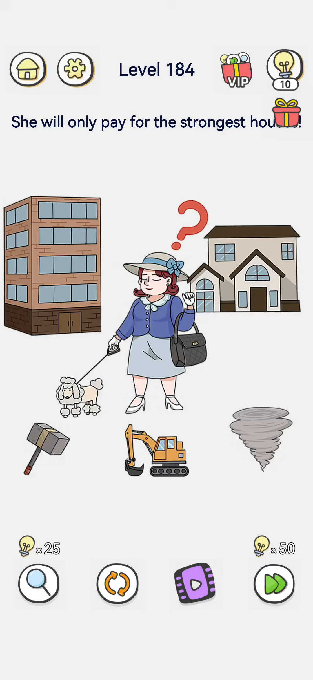 Brain Out 2 level 184 walkthrough key frame 1