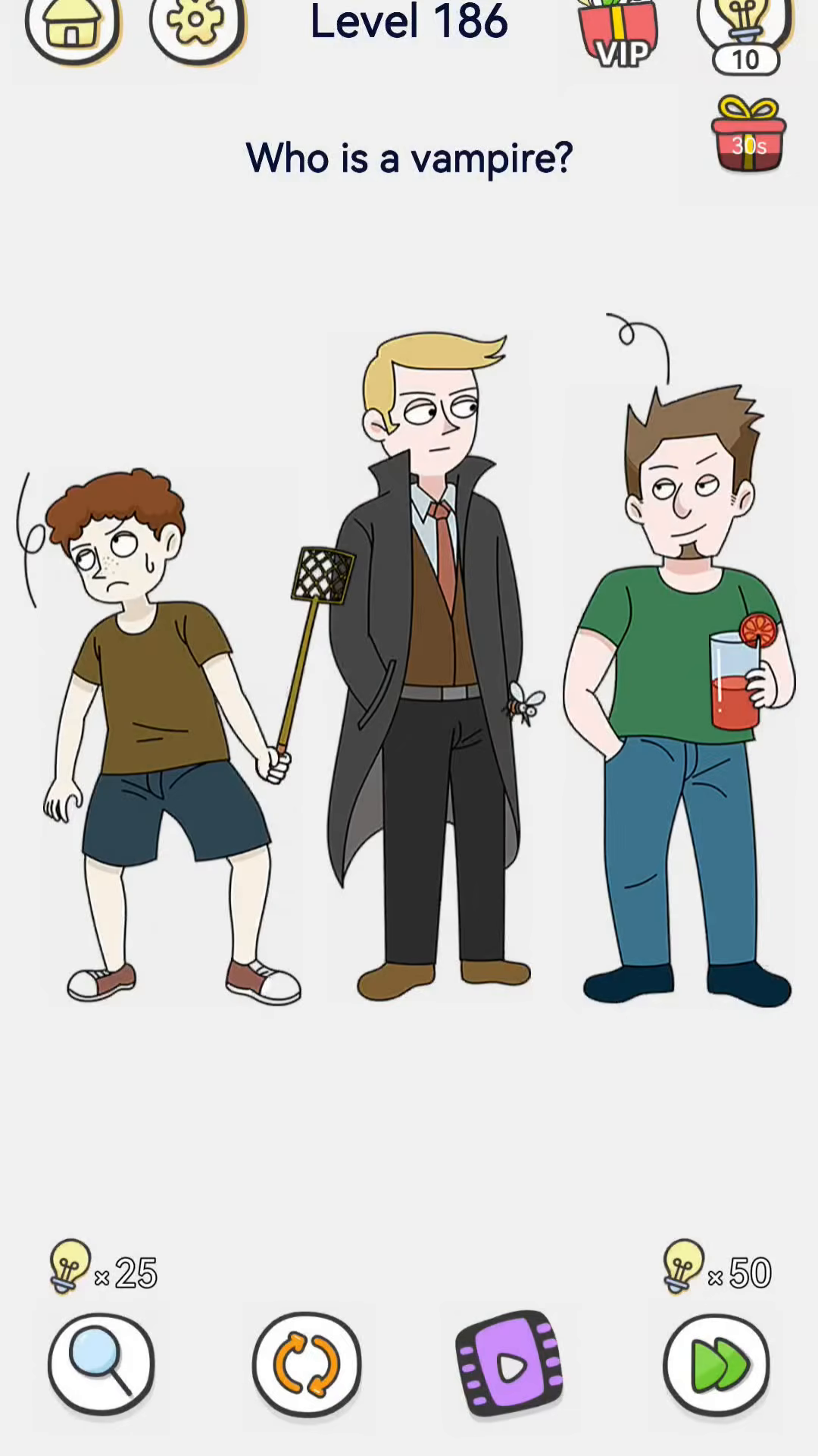 Brain Out 2 level 186 walkthrough key frame 1