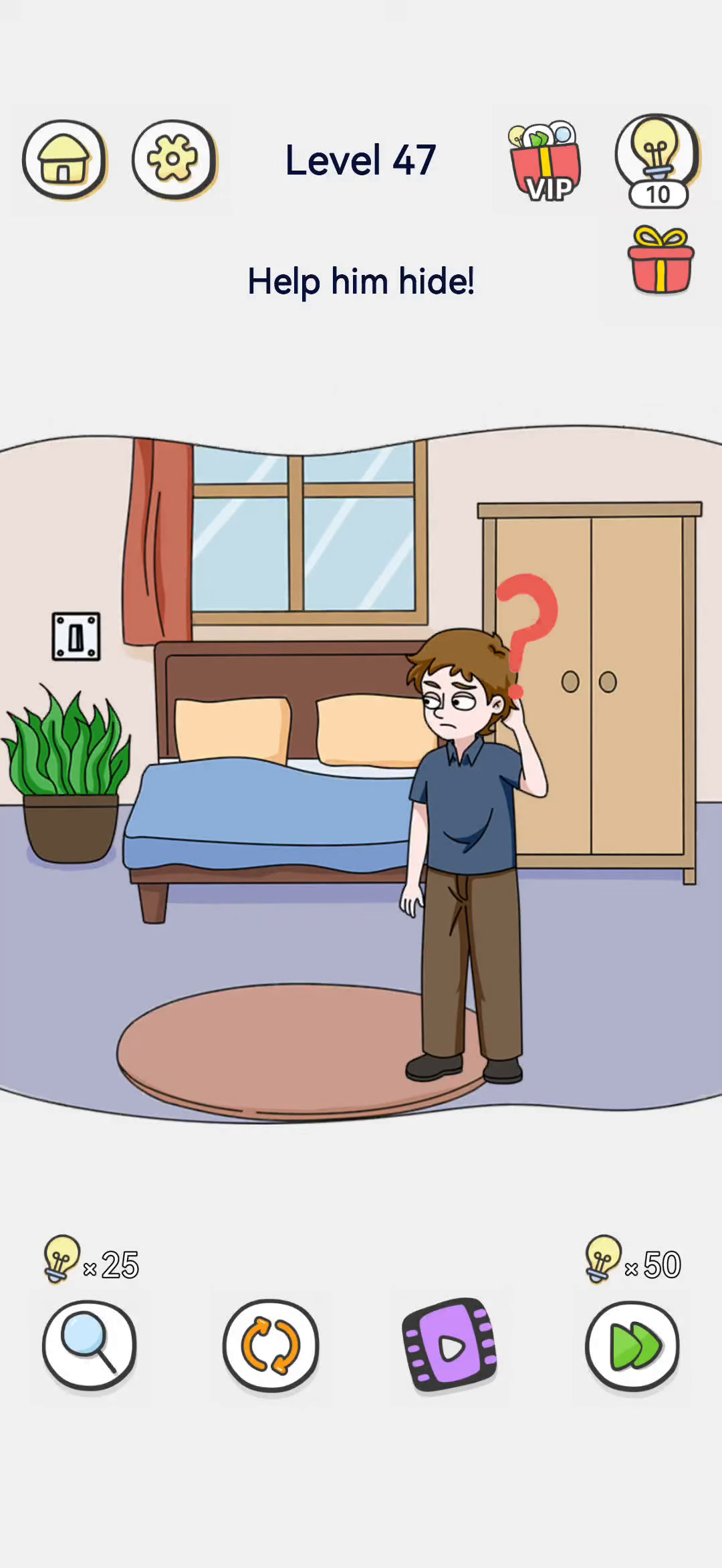 Brain Out 2 level 47 walkthrough key frame 1