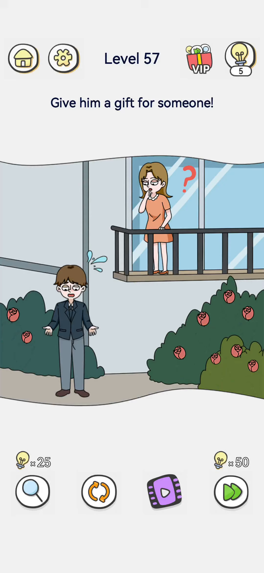 Brain Out 2 level 57 walkthrough key frame 1