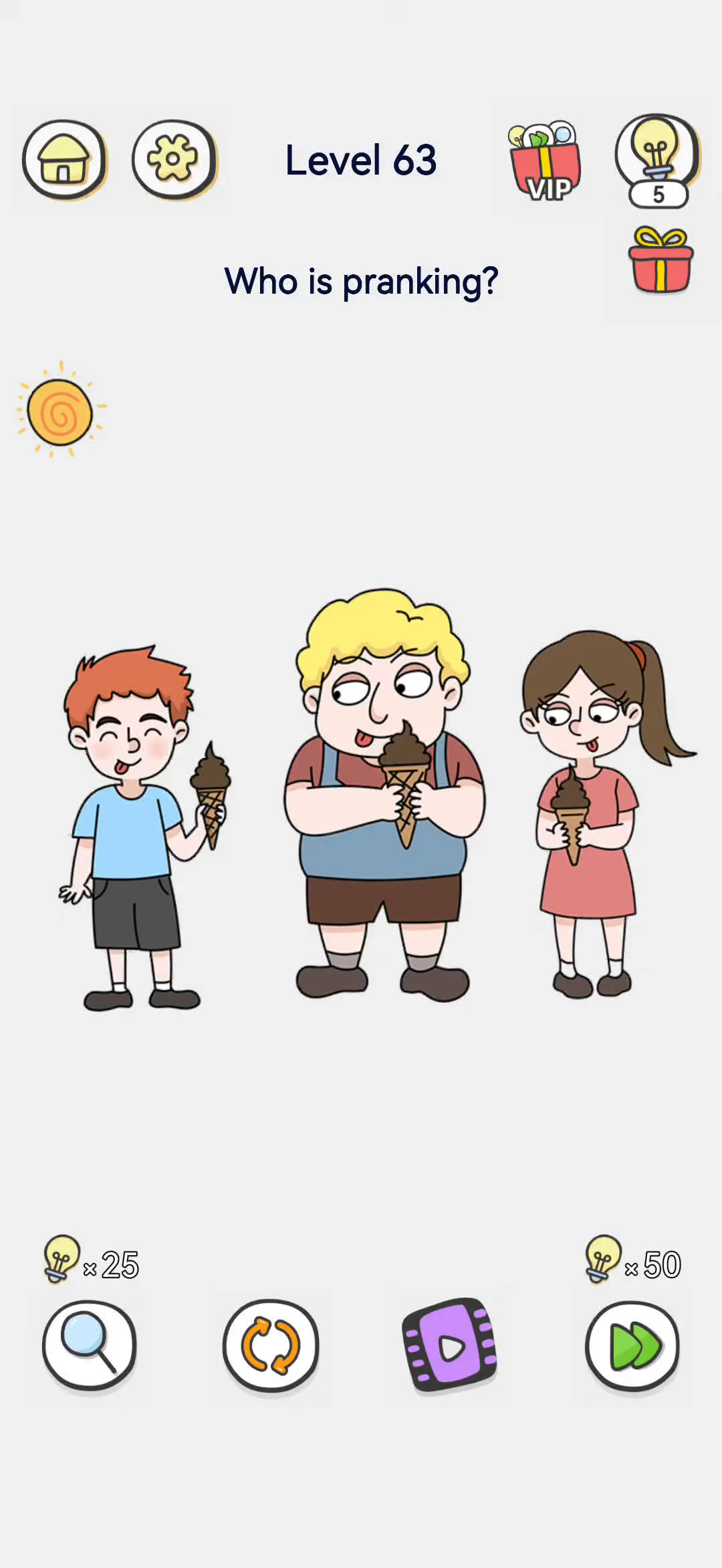 Brain Out 2 level 63 walkthrough key frame 1