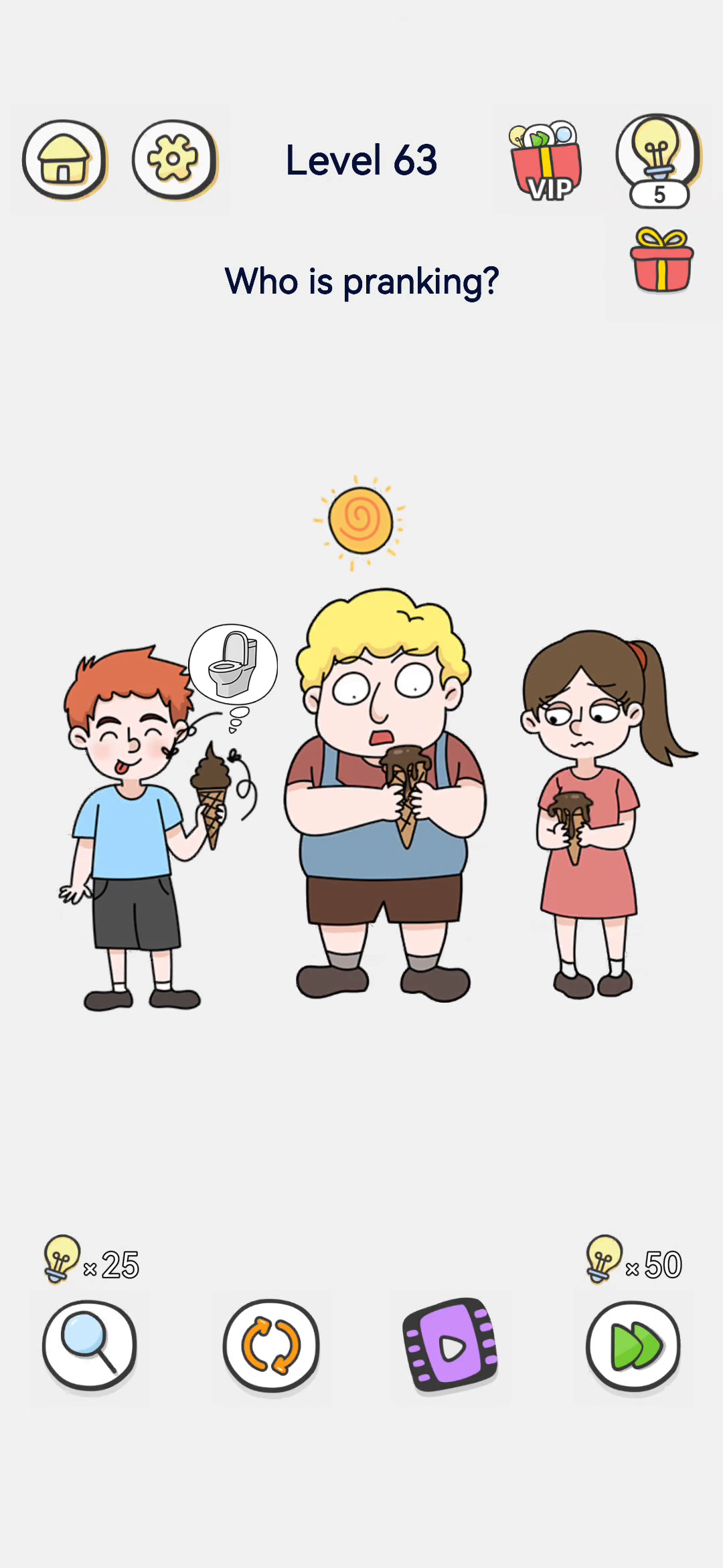 Brain Out 2 level 63 walkthrough key frame 3