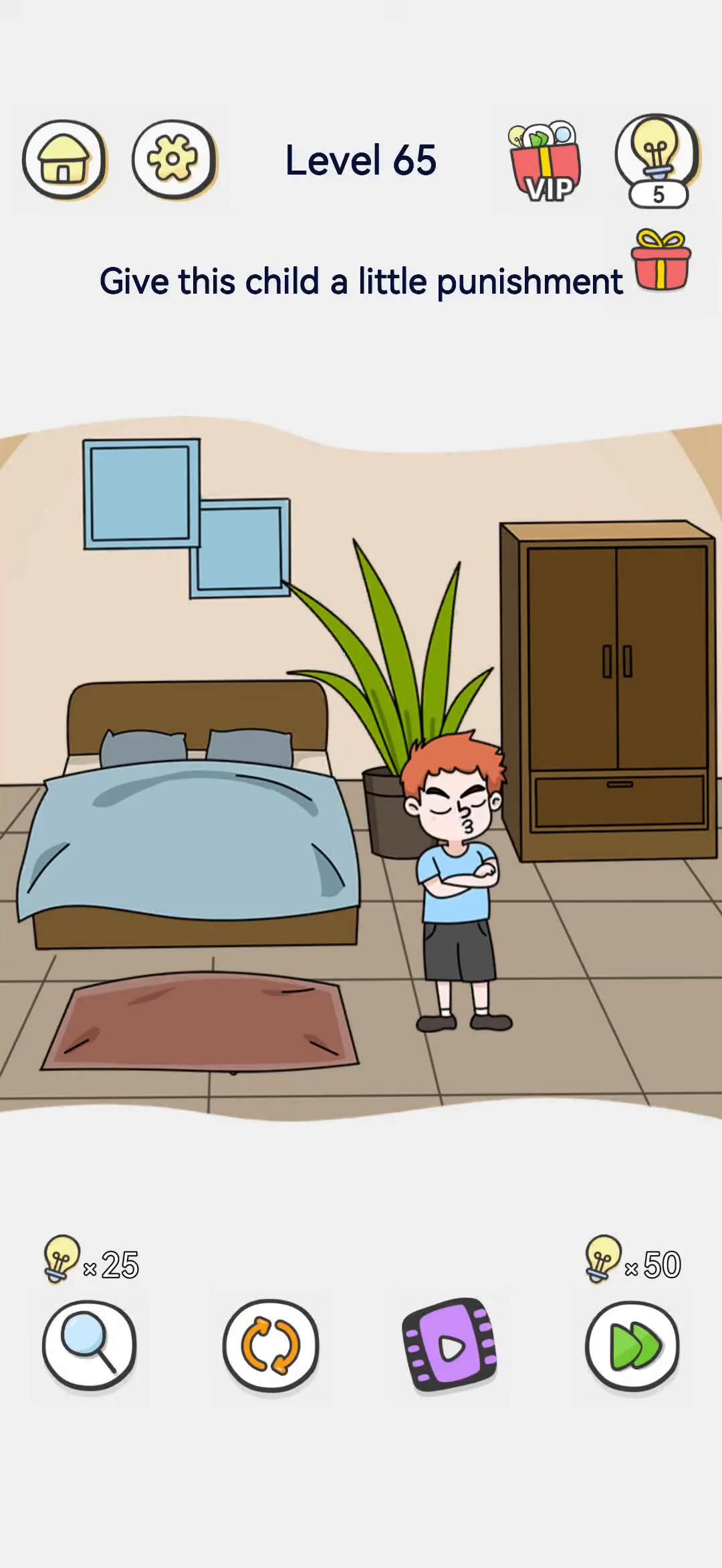 Brain Out 2 level 65 walkthrough key frame 1