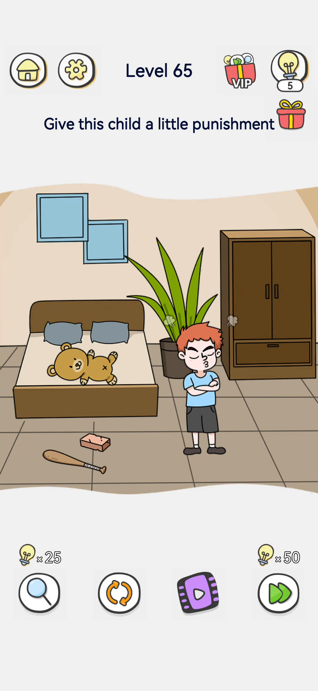 Brain Out 2 level 65 walkthrough key frame 2
