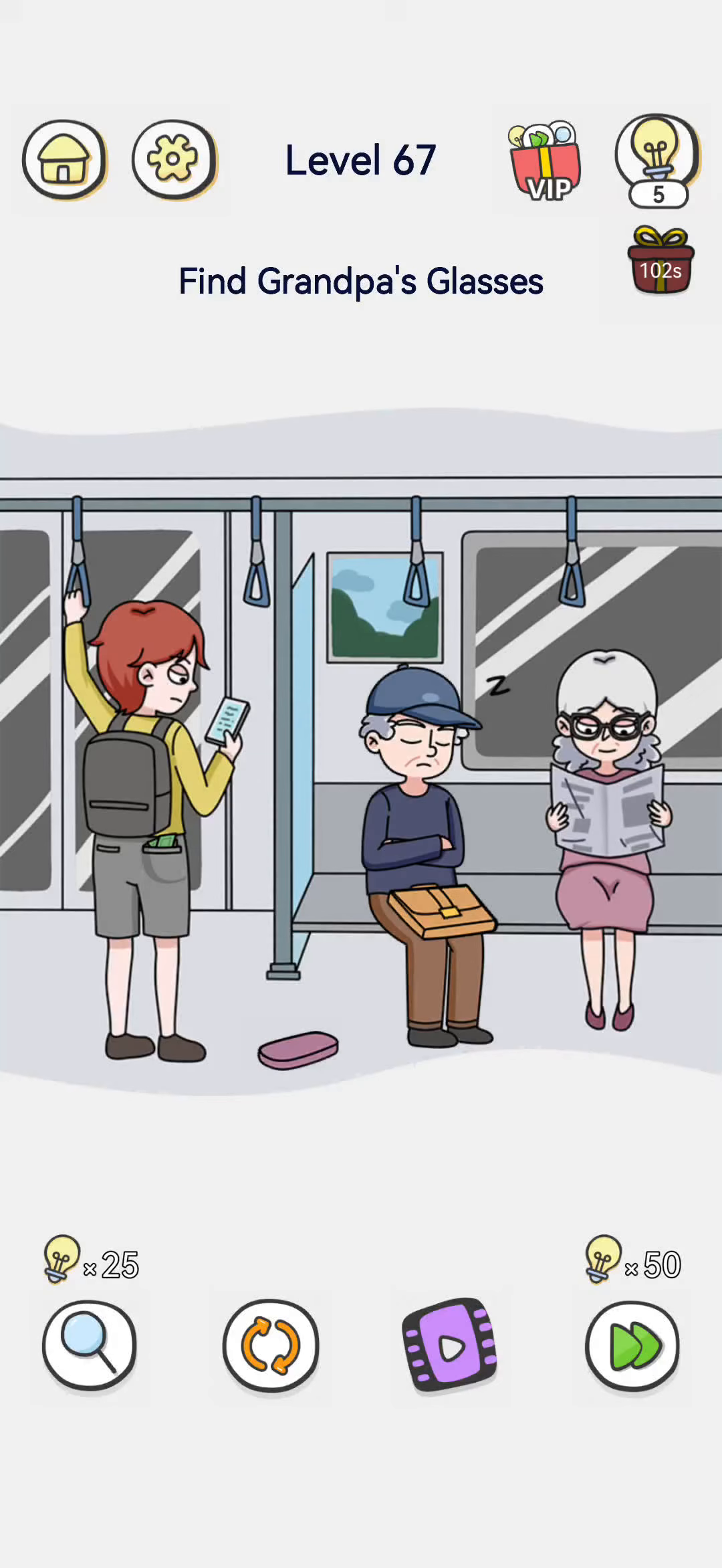 Brain Out 2 level 67 walkthrough key frame 1
