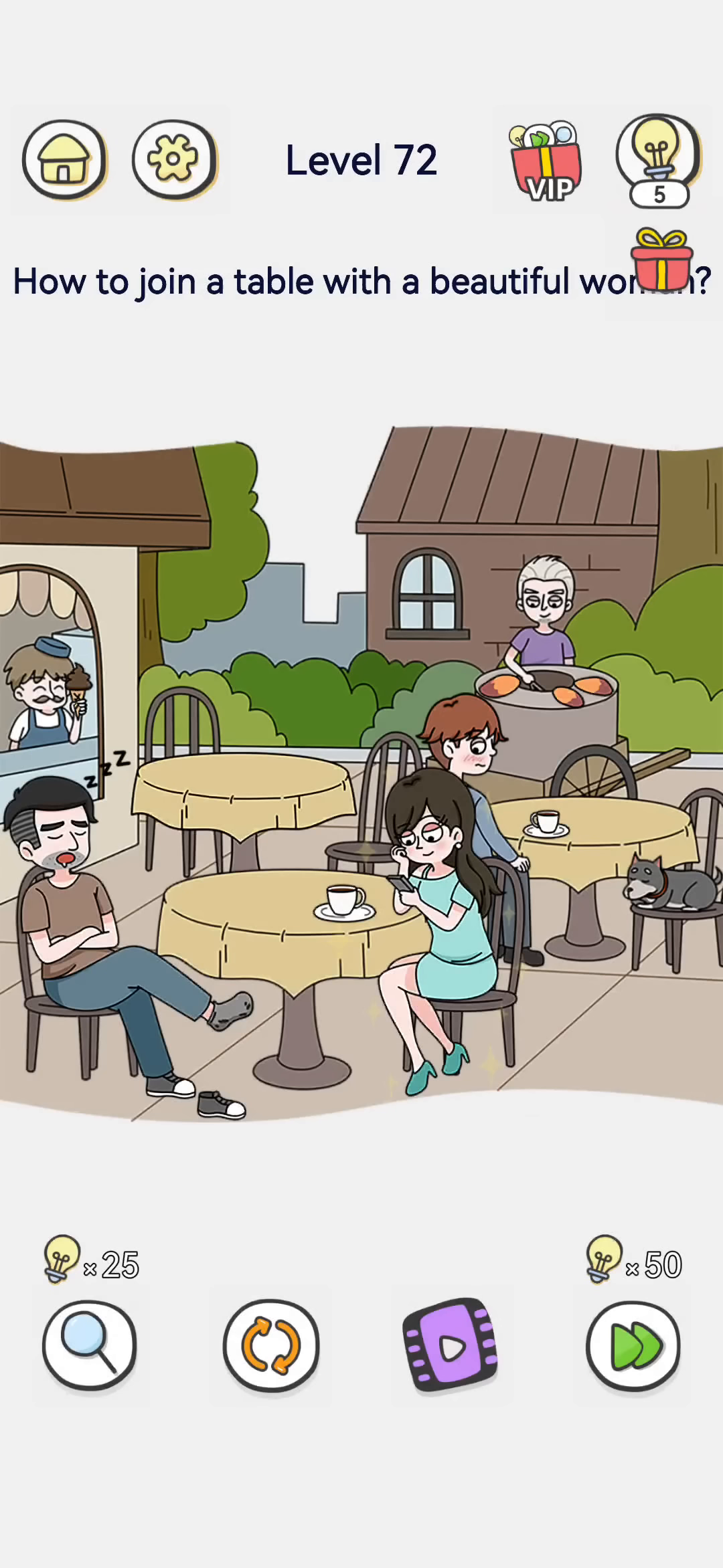 Brain Out 2 level 72 walkthrough key frame 1