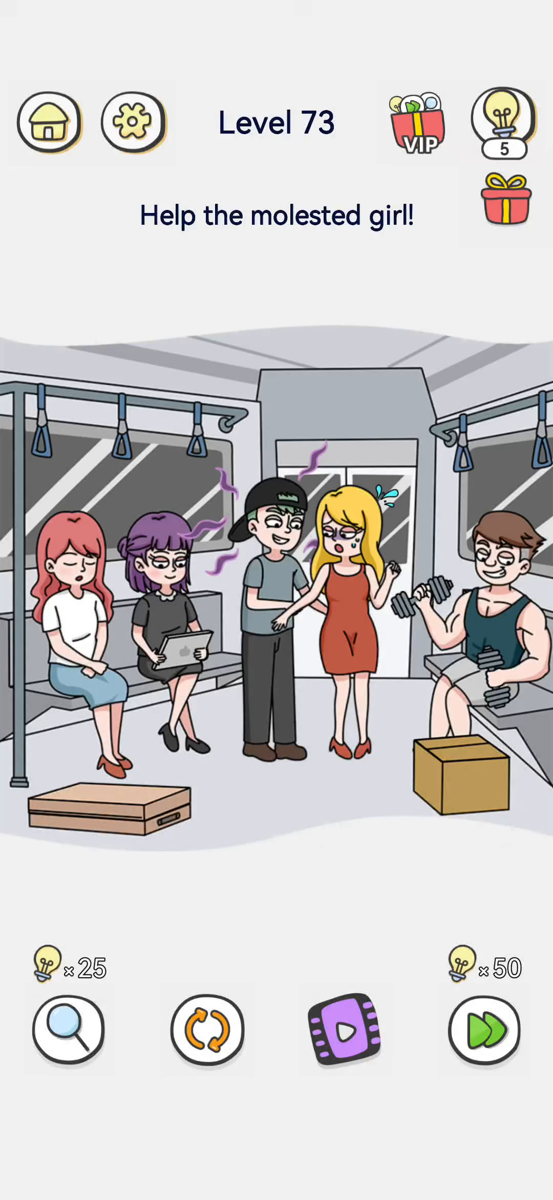 Brain Out 2 level 73 walkthrough key frame 1