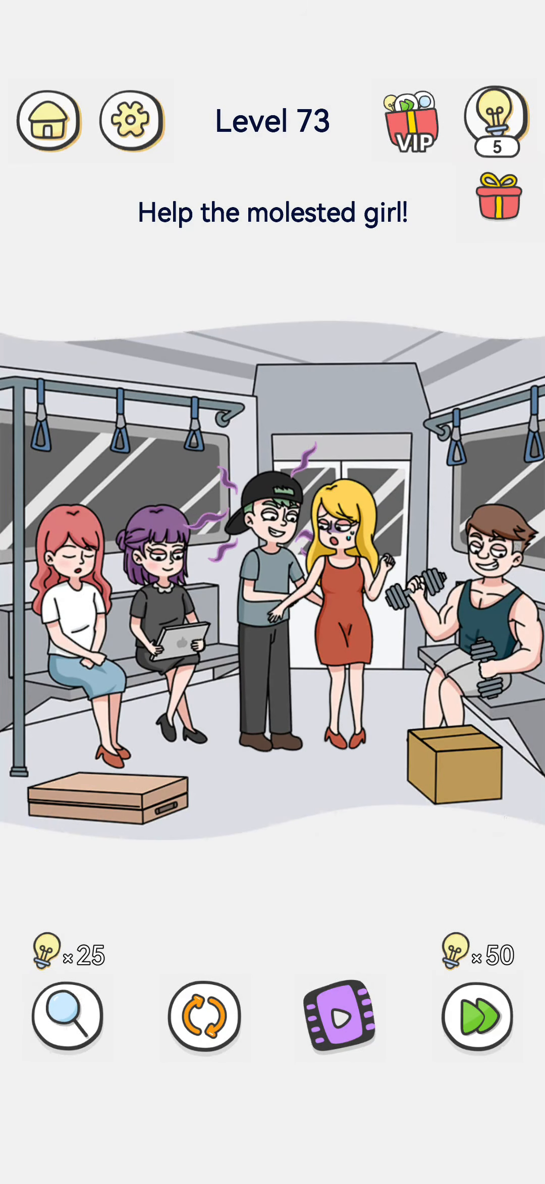 Brain Out 2 level 73 walkthrough key frame 2