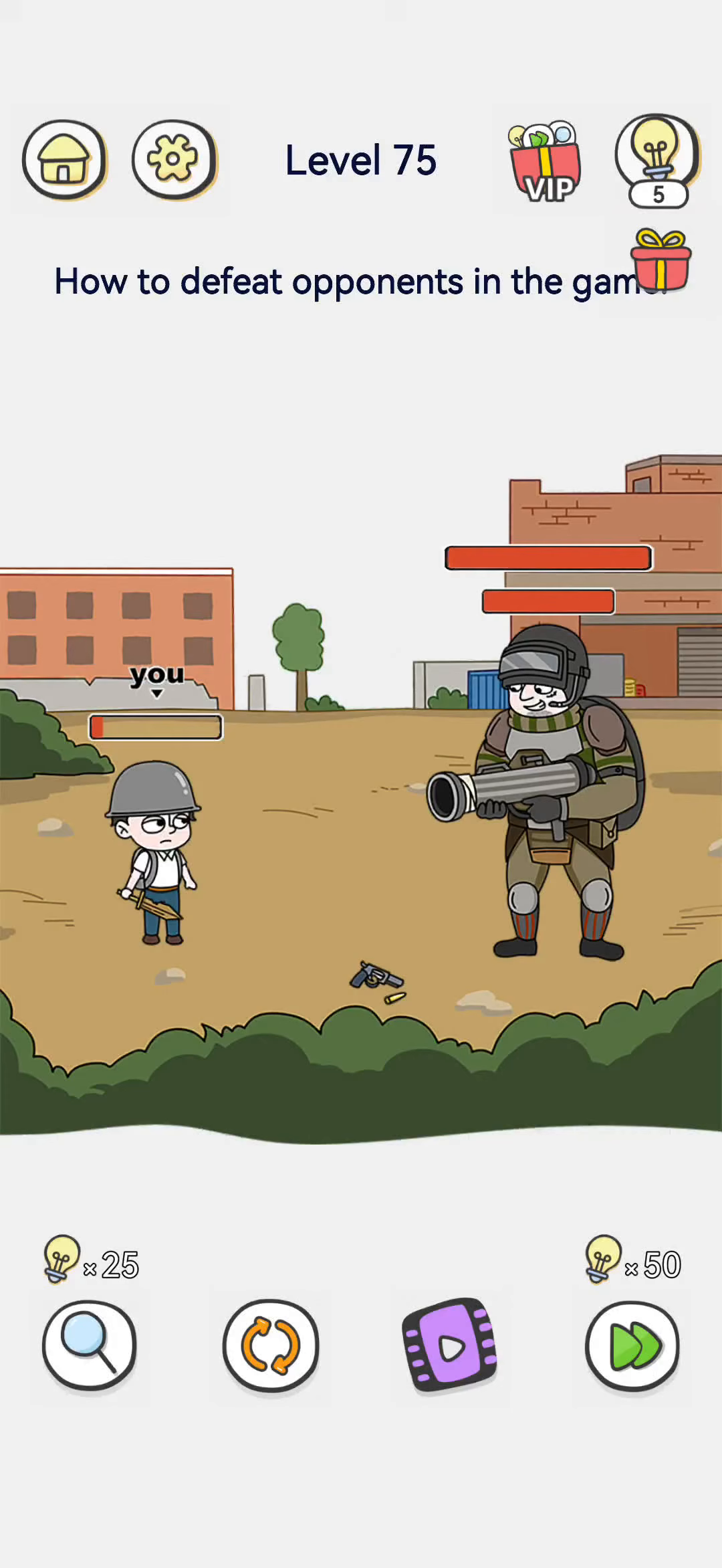 Brain Out 2 level 75 walkthrough key frame 1